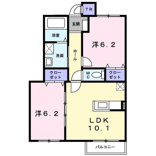メゾンフェリーチェ(2LDK/1階)の間取り写真