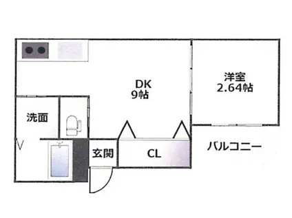 コティ網干(1LDK/1階)の間取り写真