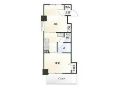 メープルリバービュー(1LDK/9階)の間取り写真