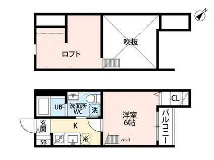TIARE DE ASUKA(1K/1階)の間取り写真