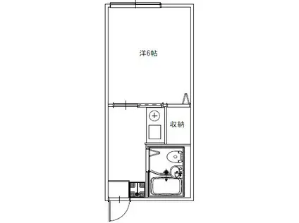 コンフォール湘南(1K/2階)の間取り写真