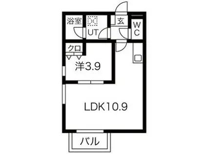 NEO港楽(1LDK/3階)の間取り写真