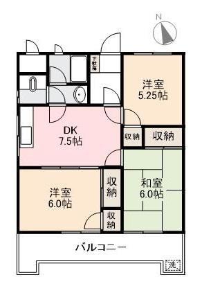 大塚マンション(3DK/1階)の間取り写真