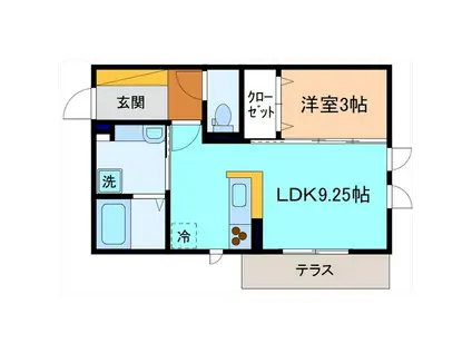 ポンパブランカI(1LDK/1階)の間取り写真