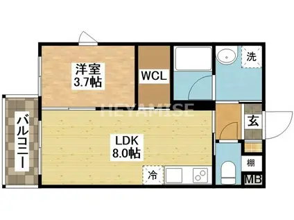 MODERN PALAZZO出雲(1LDK/1階)の間取り写真