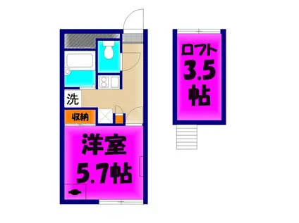 アーバンコート東大沢(1K/1階)の間取り写真