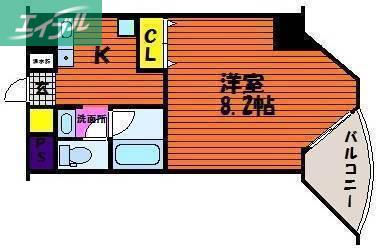 ルシェール(1K/5階)の間取り写真