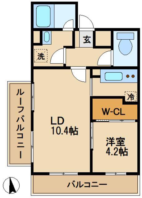 ガーラプレイス八幡山壱番館(1LDK/4階)の間取り写真