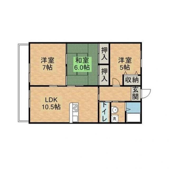 エスポワール坊ノ前A(3LDK/1階)の間取り写真