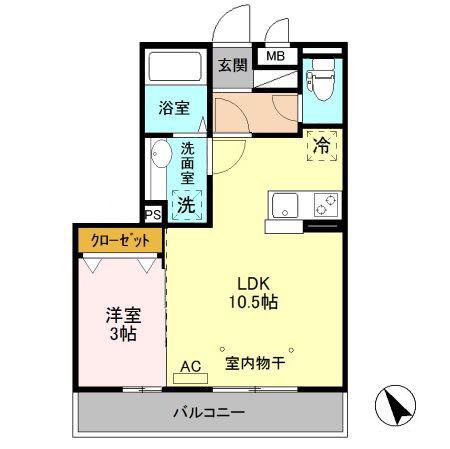 プライム パークス(1LDK/2階)の間取り写真