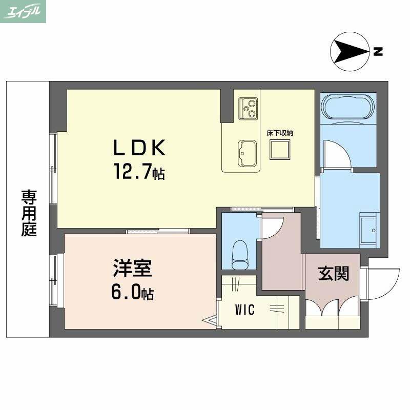JR山陽本線 岡山駅 徒歩10分 2階建 新築(1LDK/1階)の間取り写真