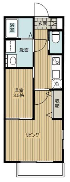 リヴィエール西浦和(1LDK/1階)の間取り写真