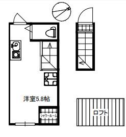 サークルハウス板橋区役所前弐番館(ワンルーム/2階)の間取り写真