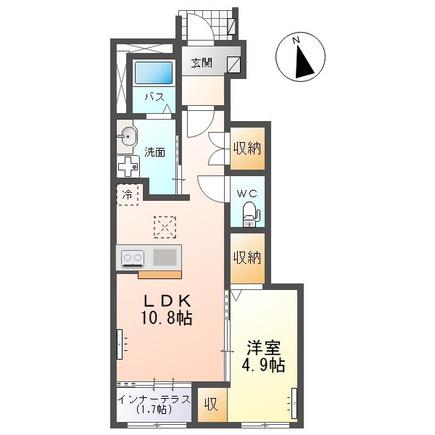 コンフォースN(1LDK/1階)の間取り写真