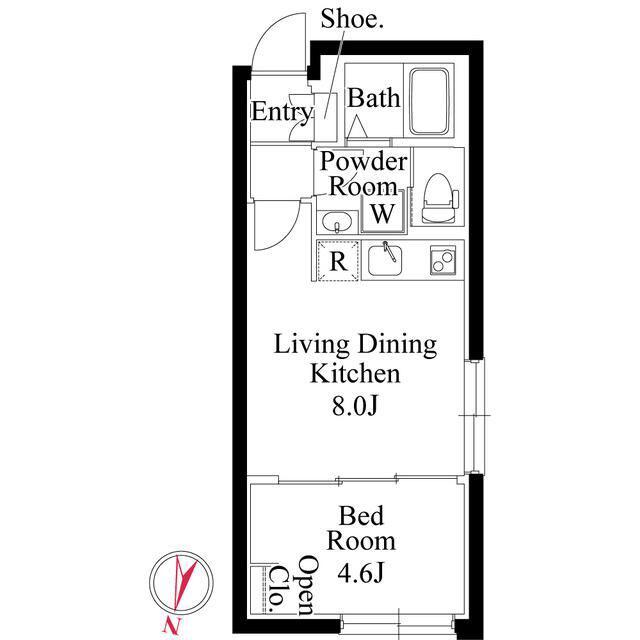 CASA PIAZZA 桜新町(1LDK/1階)の間取り写真