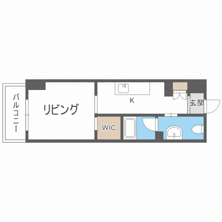 レジディア大通公園(1K/13階)の間取り写真