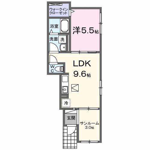 クルール イースト(1LDK/1階)の間取り写真
