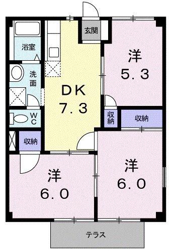 アーバンハウスII(3DK/1階)の間取り写真