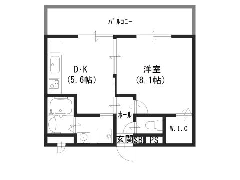 アンプルールフェールハンナハンナ(1DK/2階)の間取り写真