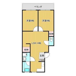 コーポラス早田(2LDK/3階)の間取り写真