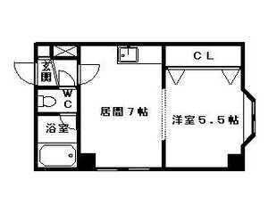 シティハウス南7条(1DK/4階)の間取り写真