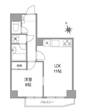NEO ROOMELIA(1LDK/9階)の間取り写真