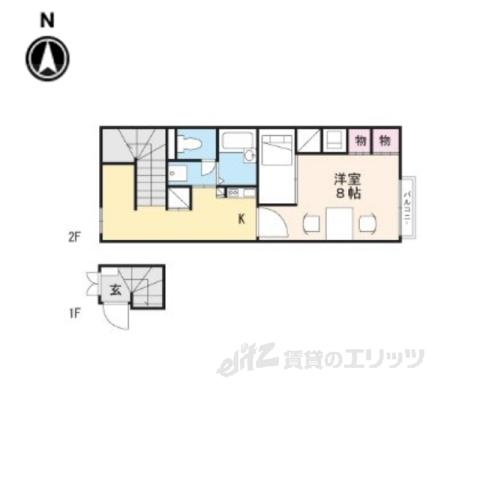 レオパレス藤の木Ⅰ(1K/1階)の間取り写真