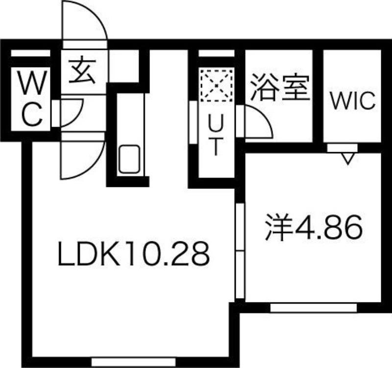 シエル麻生(1LDK/1階)の間取り写真