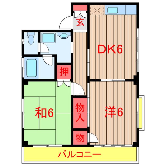 メゾン高千穂(2DK/3階)の間取り写真