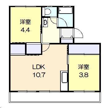 宮本アパート(2LDK/5階)の間取り写真
