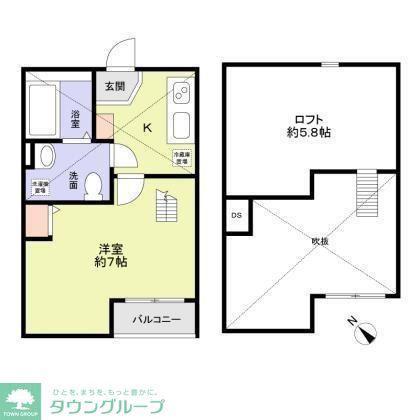 リラート美園(1K/2階)の間取り写真