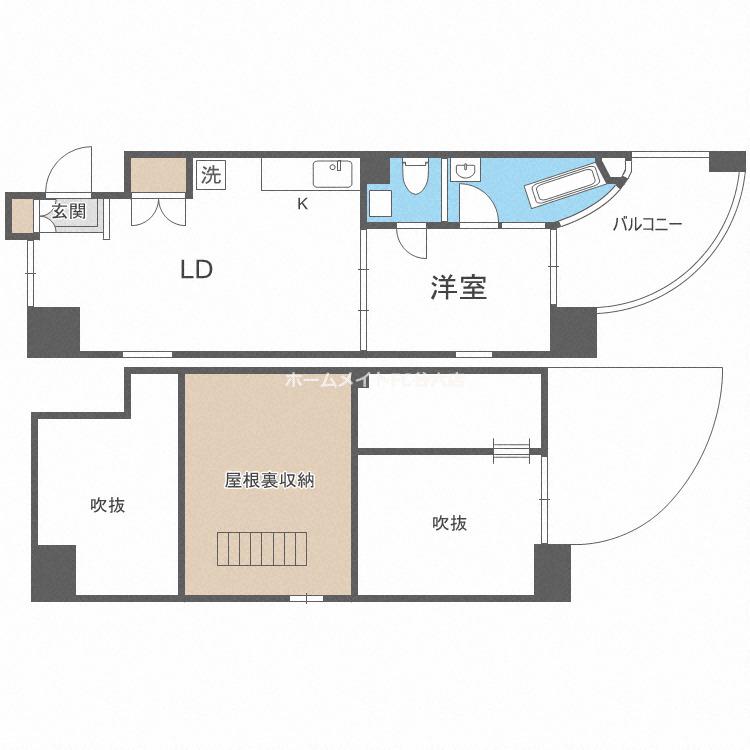 ZEUS難波CRYSTAL(1LDK/4階)の間取り写真