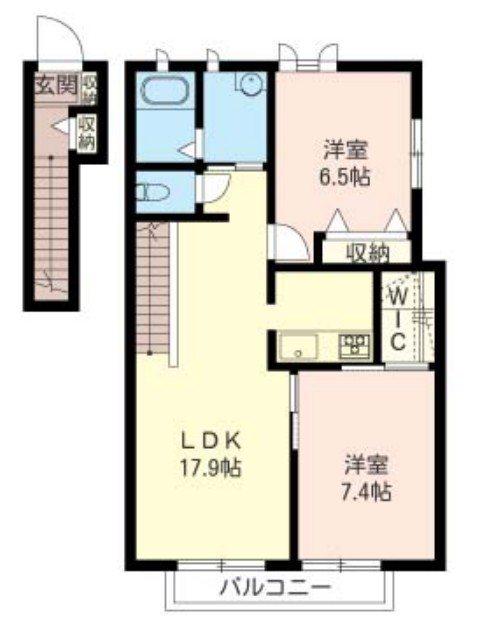 クレール高倉(2LDK/2階)の間取り写真
