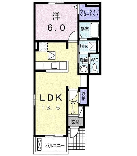 ドリームワークス七番館(1LDK/1階)の間取り写真