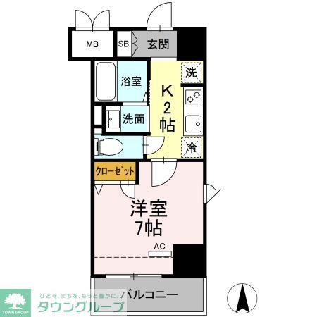JE GLYCINE 寿町(1K/9階)の間取り写真