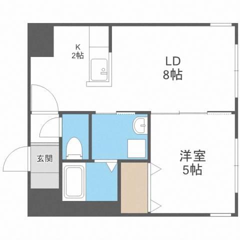 ニアステーション宮の沢(1LDK/4階)の間取り写真