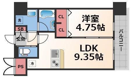 プレジオ布施ASIAN(1LDK/3階)の間取り写真