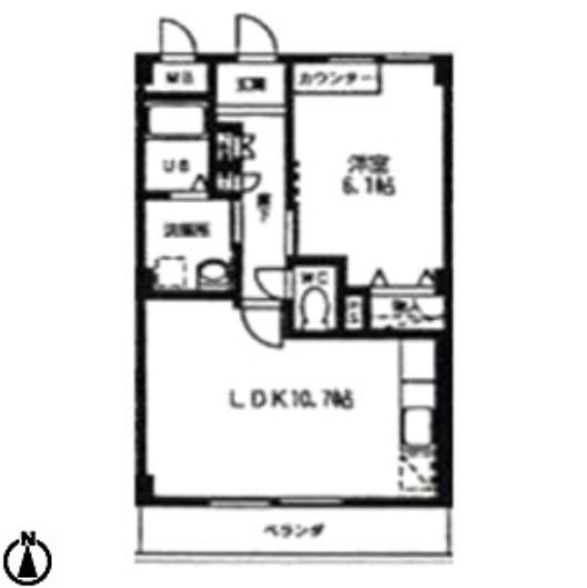 カトルセゾン(1LDK/1階)の間取り写真