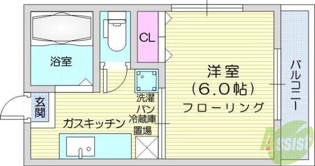 コーポ石井(1K/2階)の間取り写真