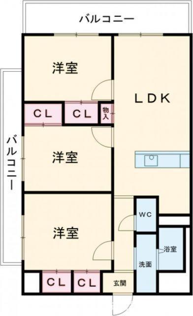 アスティムI(3LDK/10階)の間取り写真