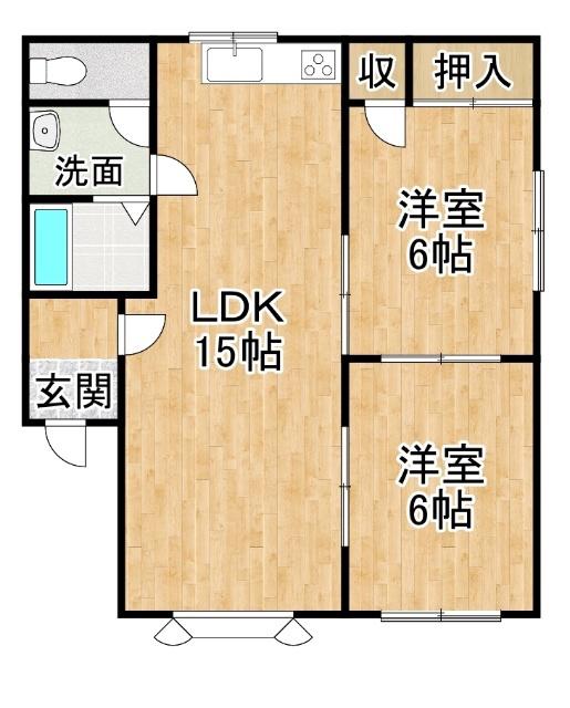 ドリームシャトー(2LDK/2階)の間取り写真