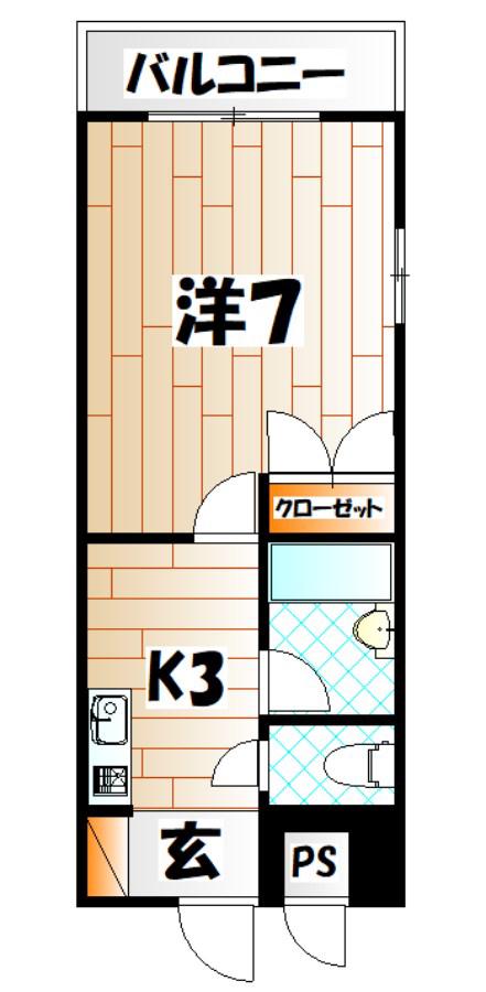 トーケン設計戸畑駅前II(1K/13階)の間取り写真