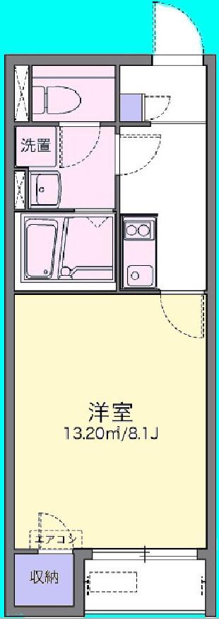 たちばな(1K/1階)の間取り写真