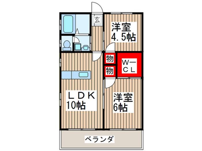 サンモール(2LDK/1階)の間取り写真