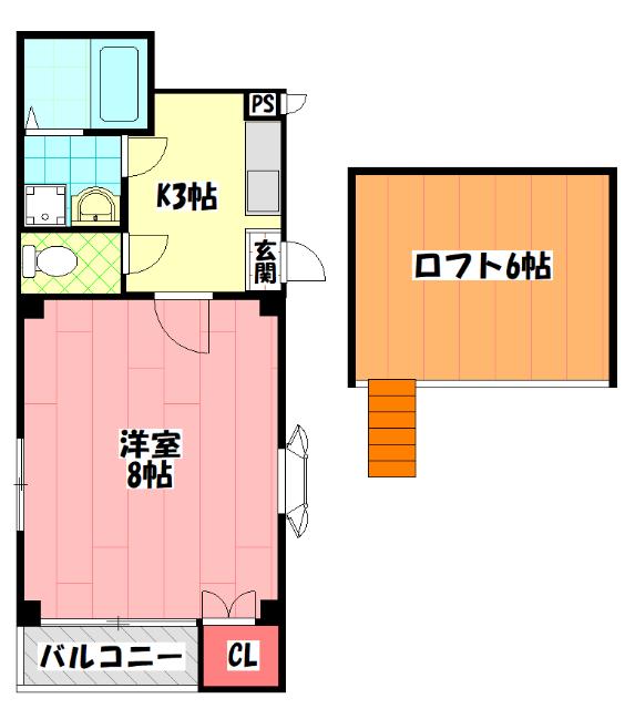 ラフォーレ(1K/4階)の間取り写真