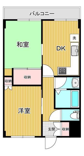 グランパレス(2DK/3階)の間取り写真