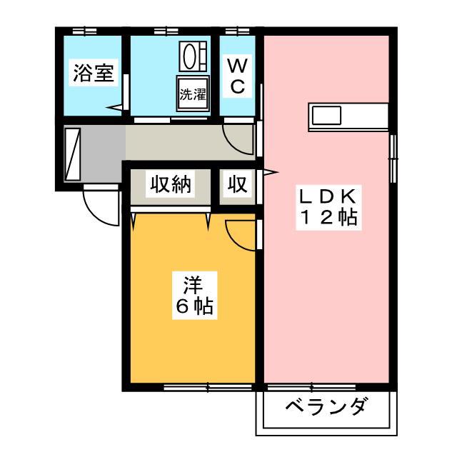 シャーメゾン シーマウスA(1LDK/2階)の間取り写真