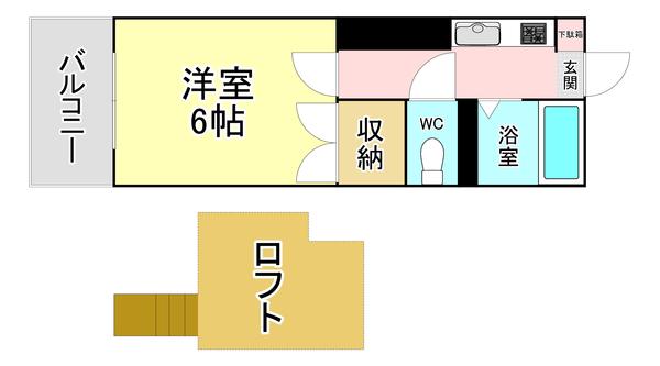 AC城野(1K/1階)の間取り写真