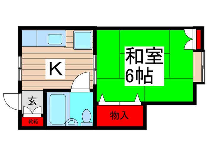 ハイコーポ本八幡(ワンルーム/1階)の間取り写真