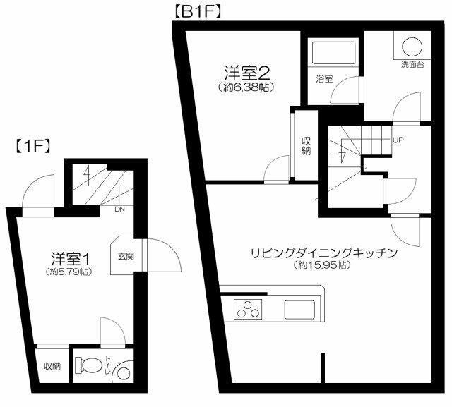APARTMENT小石川後楽園(2LDK/1階)の間取り写真